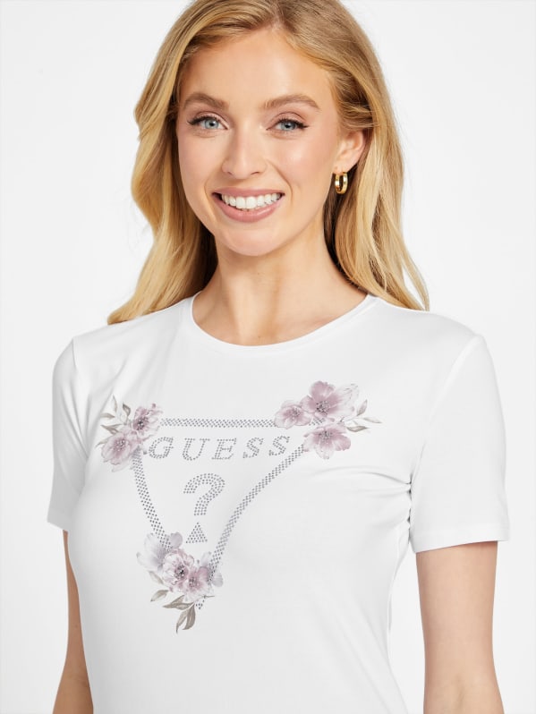 Eco Mary Rhinestone Tee | GUESS Factory