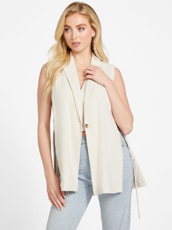 Charlie Longline Linen Blazer GUESS Factory Ca