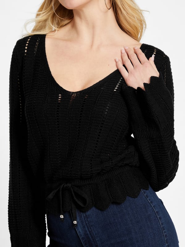 Rylie Scalloped Sweater | GUESS Factory
