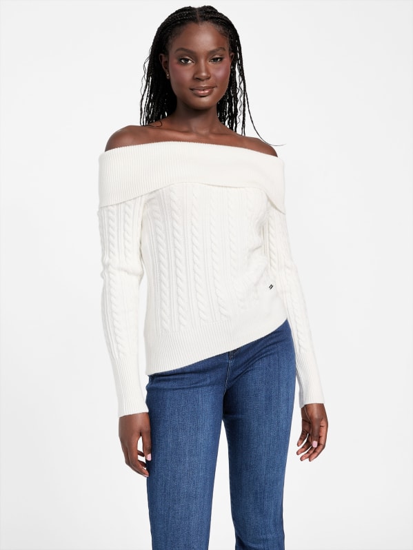 Iman Off the Shoulder Sweater GUESS Factory