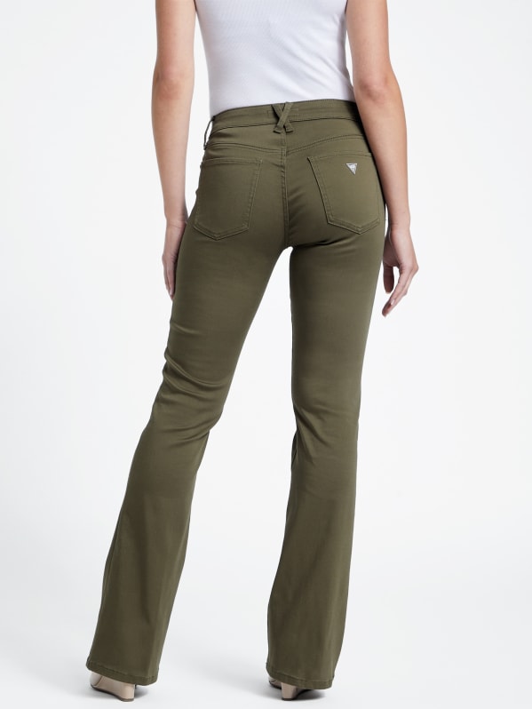 Olive green bootcut jeans deals