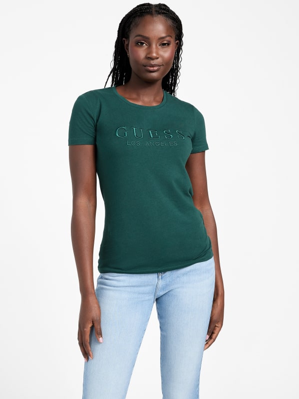 Womens guess logo t shirt outlet