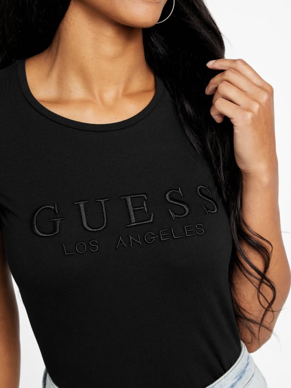 Guess black t shirt women's clearance