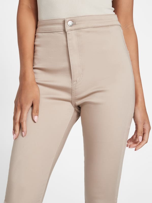 Beige skinny jeans womens uk top
