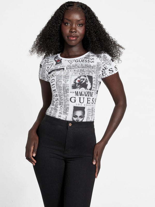 Eco Ina Zine Tee | GUESS Factory Eco Ina Zine Tee | GUESS Factory