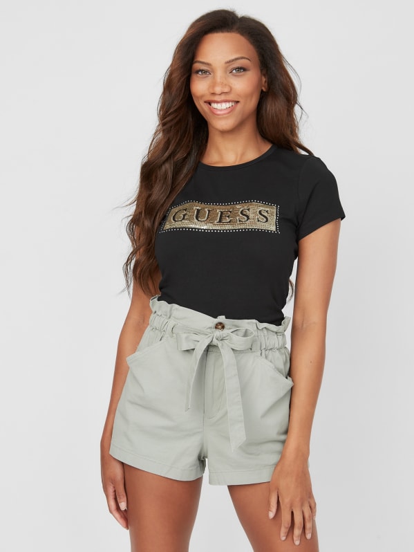 Steel Sequin and Rhinestone Tee GUESS Factory Ca
