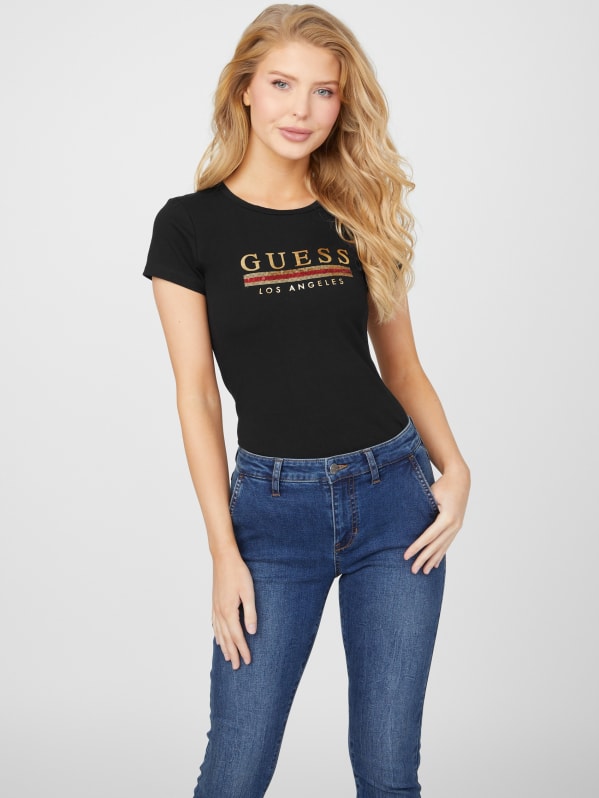 Guess sequin outlet t shirt