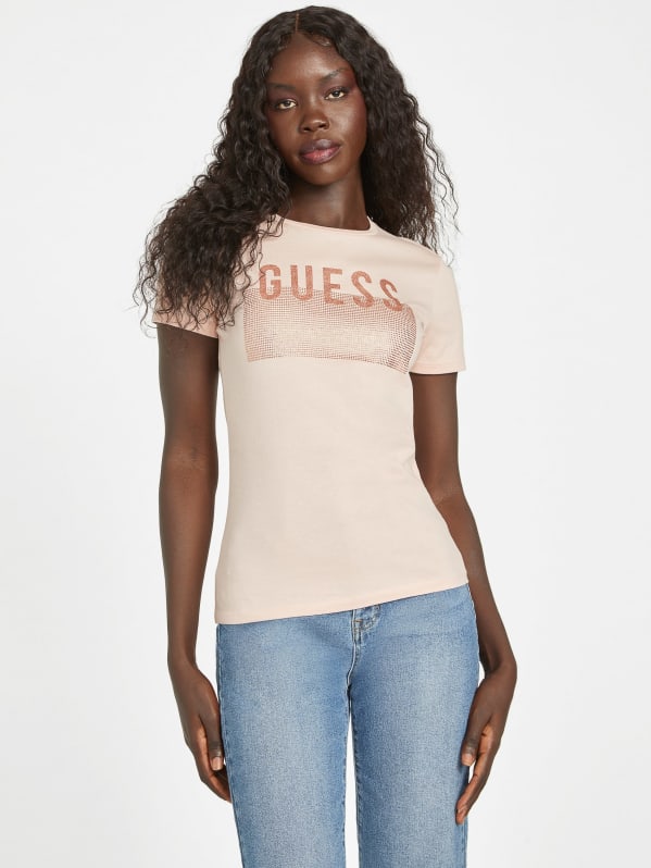 Lisey Rhinestone Logo Tee GUESS Factory Ca