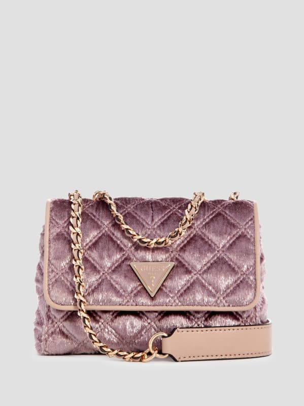 Guess Crossbody Bag Giully Female Purple Plain Colored Size One Size