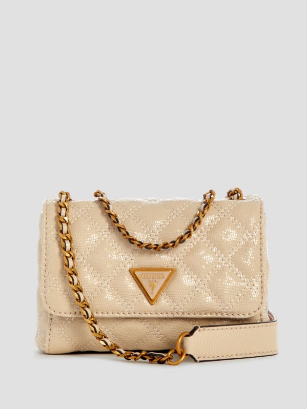 Guess Giully Tweed Mini Convertible Crossbody Blue One Size