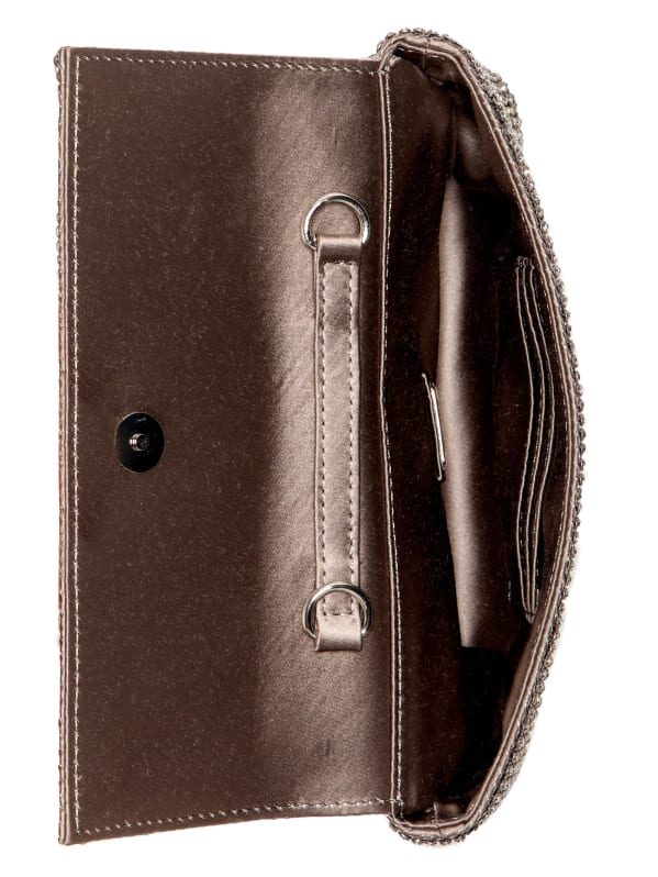 Guess silver clutch bag deals