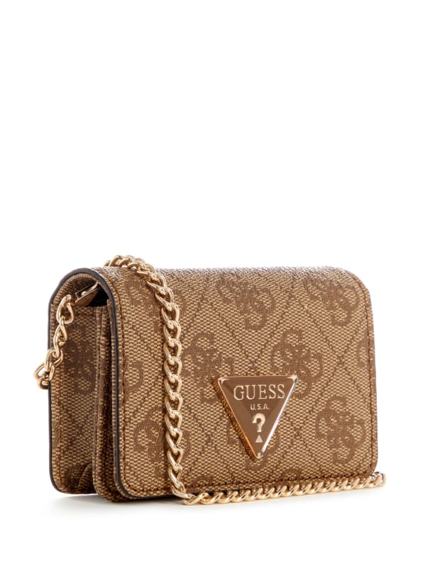 GUESS Laurel Quattro G Micro Mini Bag Brown One Size