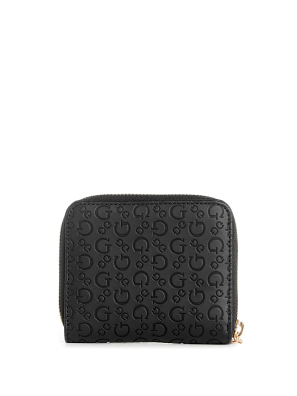 Factory Bowie Debossed Zip around Wallet Black One Size