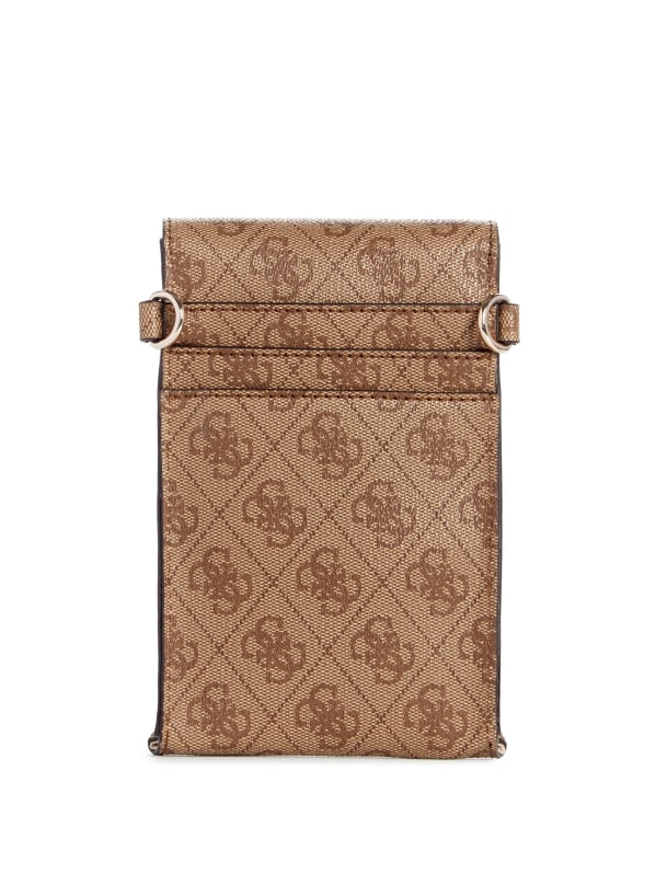GUESS Latona Quattro G Mini Phone Crossbody Brown One Size