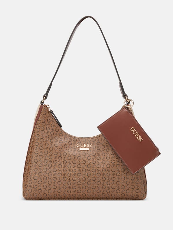 Factory Carris Logo Hobo Bag Brown One Size