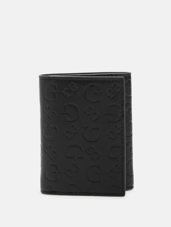 Debossed Logo Trifold Wallet GUESS Factory
