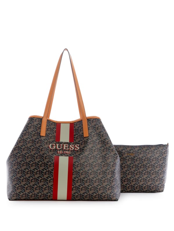 Guess Vikky Large Tote Brown