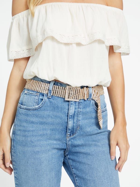 Guess rhinestone belt cheap