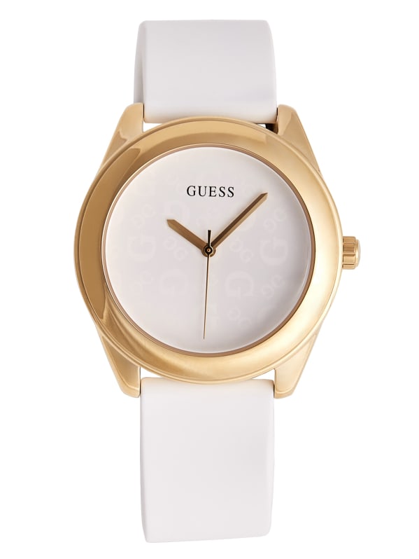 Guess watch white silicone strap hotsell