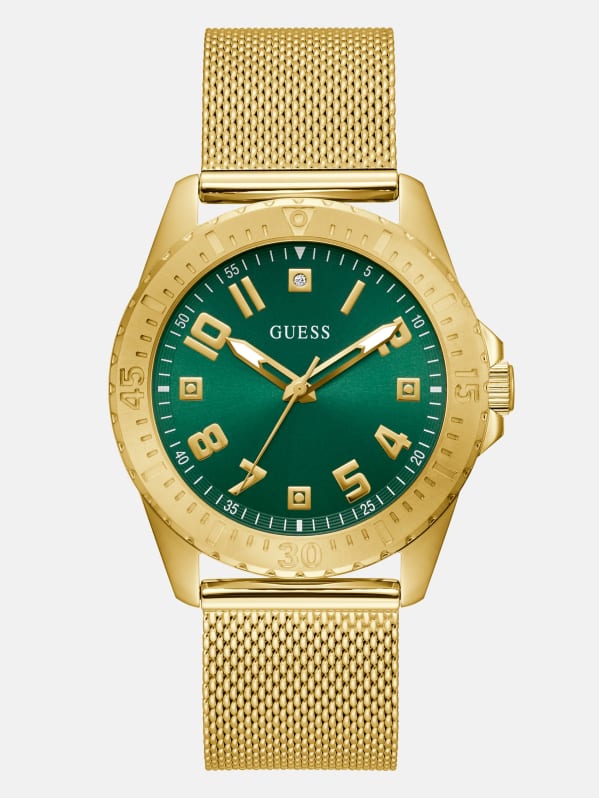 Gold Tone Analog Watch GUESS Factory