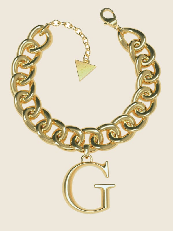Gold Tone G Logo Curb Chain Bracelet GUESS