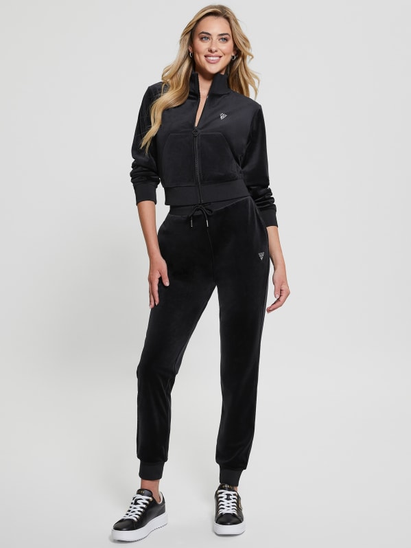 Eco Couture Velvet Joggers GUESS Canada