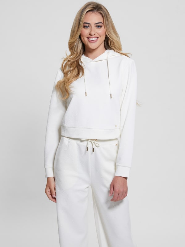 Eco Peony Crop Hoodie