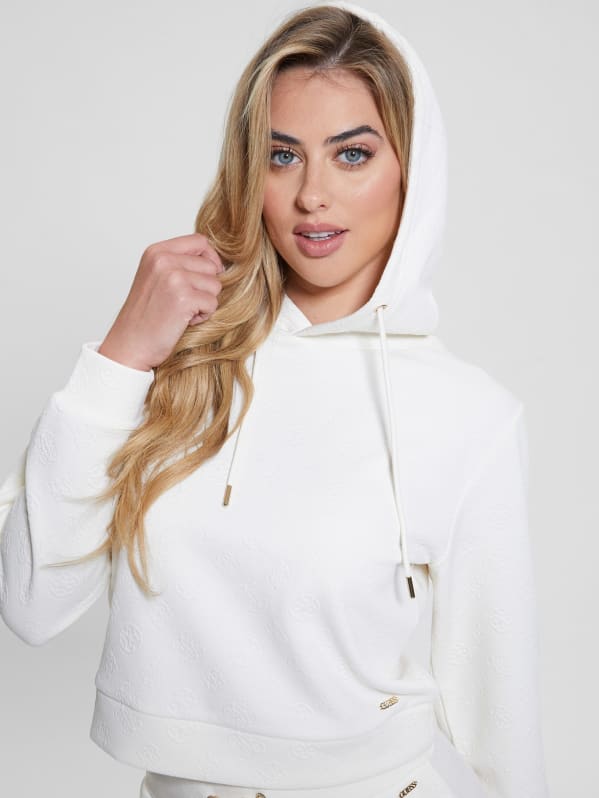 Guess white hoodie deals