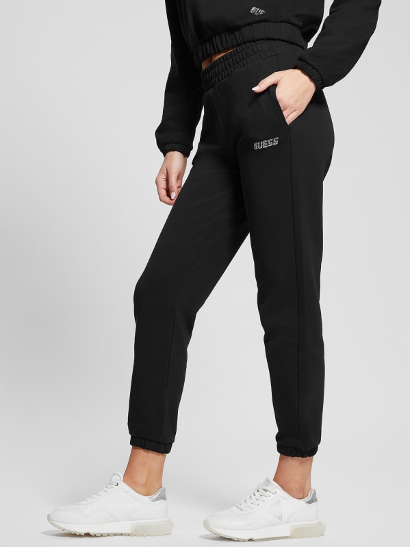 Guess Girls Black Logo Joggers