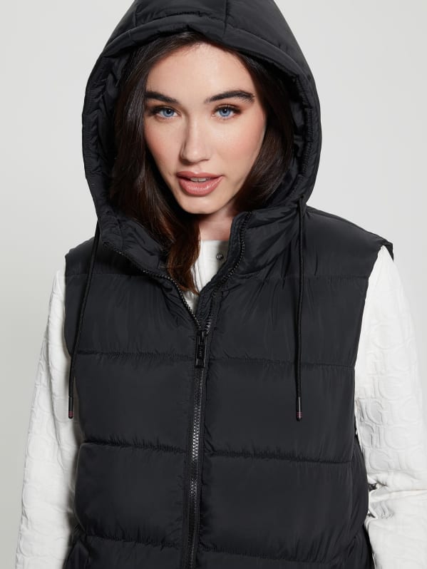 Eco Breana Longline Puffer Vest GUESS Canada