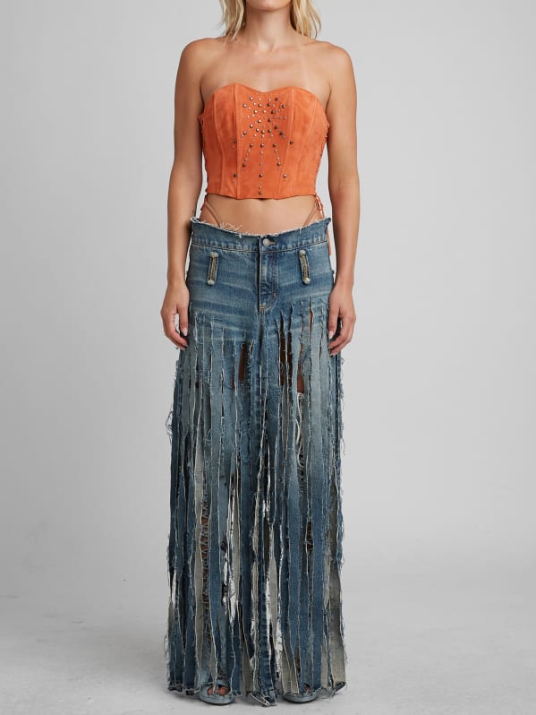 Guess fringe on sale skirt