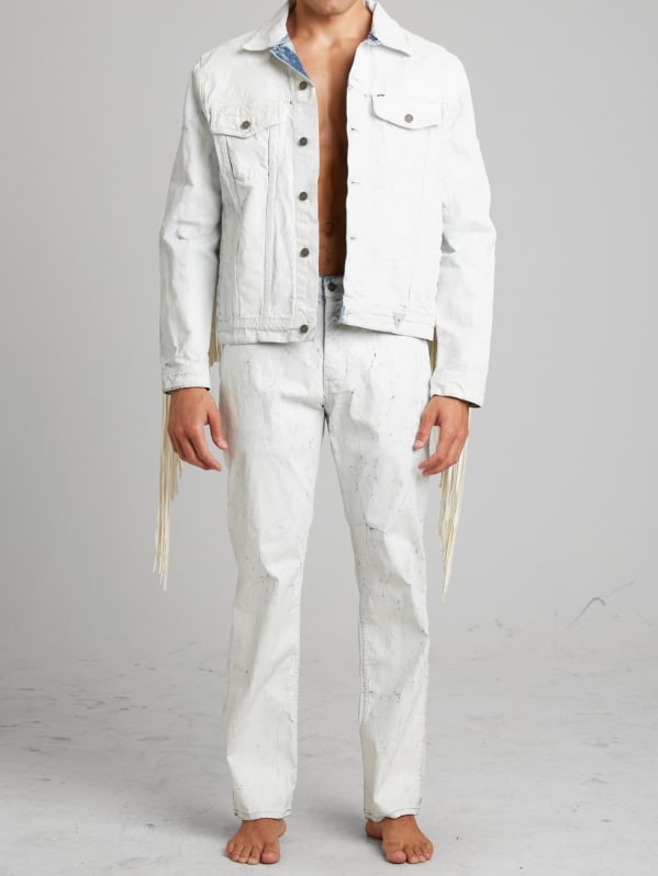 White denim fringe jacket 2025
