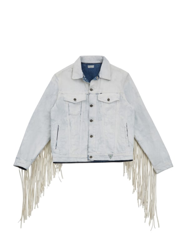 Painted Denim Fringe Jacket GUESS