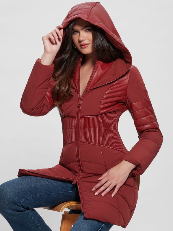 Guess Eco Oxana Quilted Jacket - Red - S