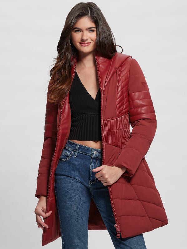 Guess red jacket womens cheap