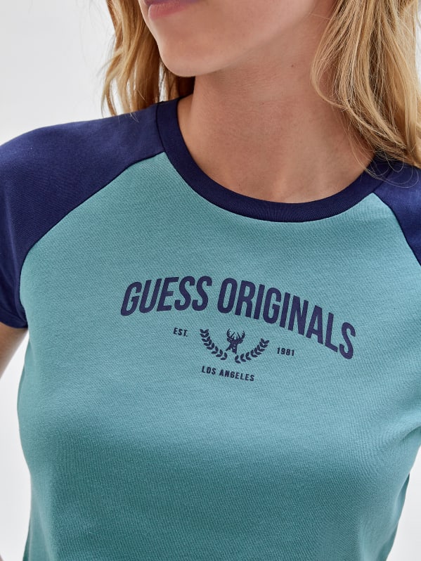 Teal guess shirt top
