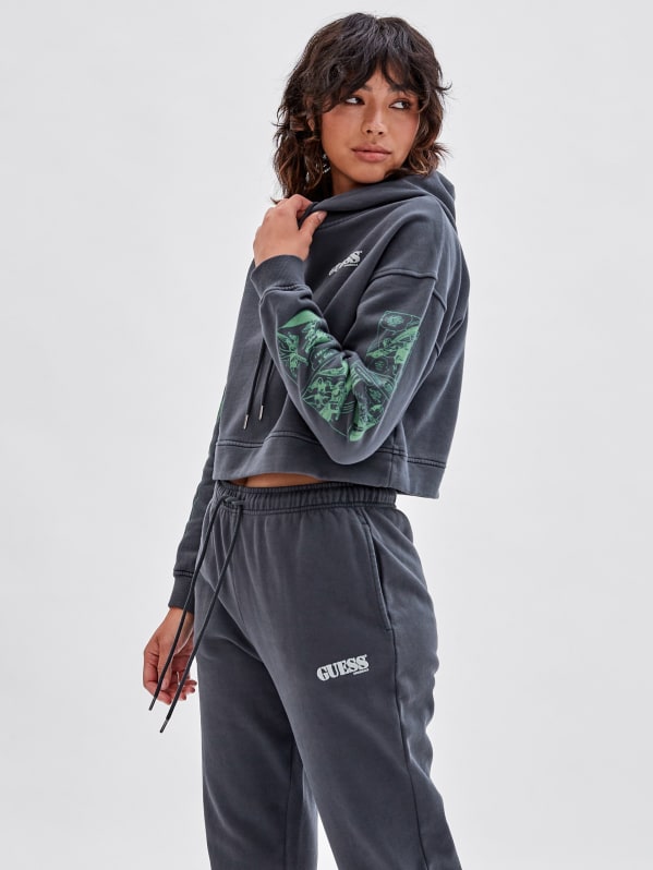 Guess cropped hoodie deals