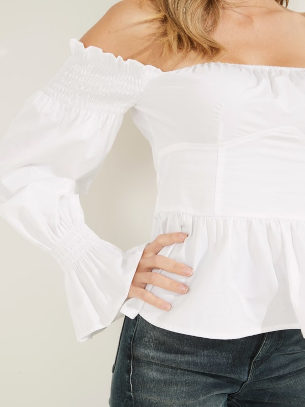 White over online the shoulder top