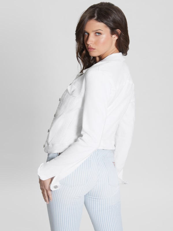 White denim trucker jacket deals