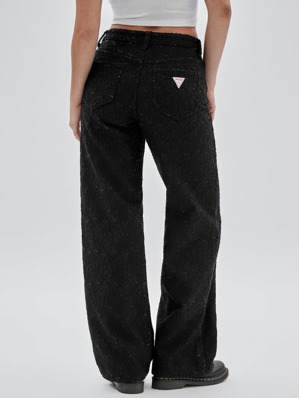 GUESS Originals Lace Denim Wide Leg Jeans GUESS