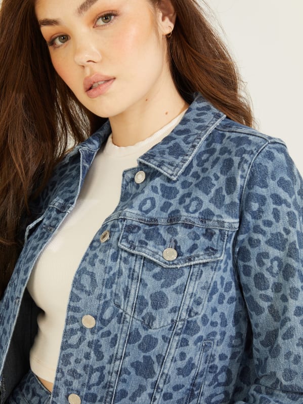 Colbey leopard print denim jacket cheap