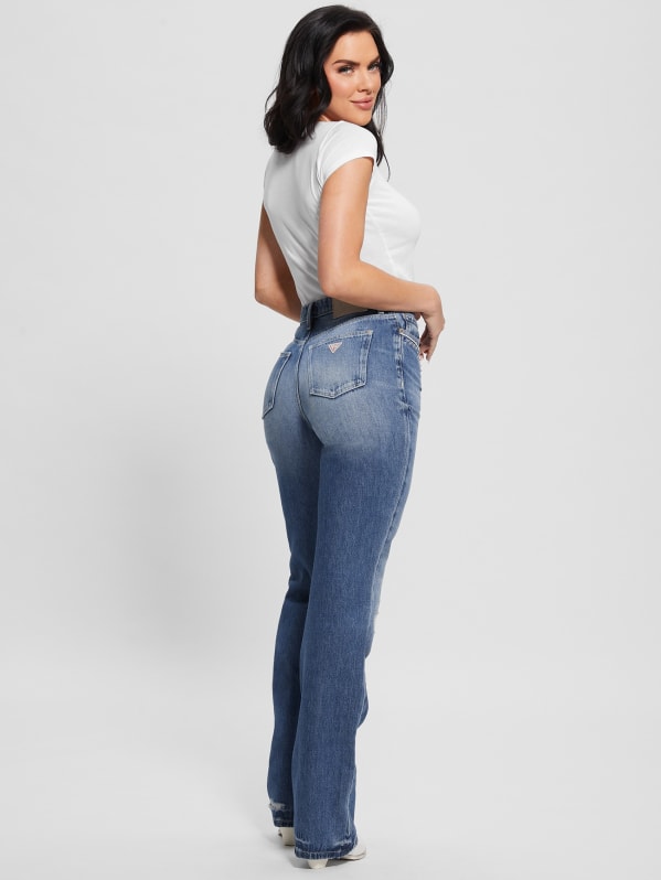 80s Embellished Distressed Straight Jeans | GUESS