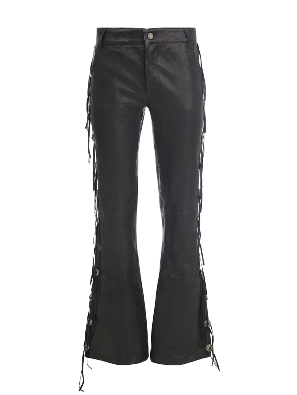 leather fringe pants GUESS