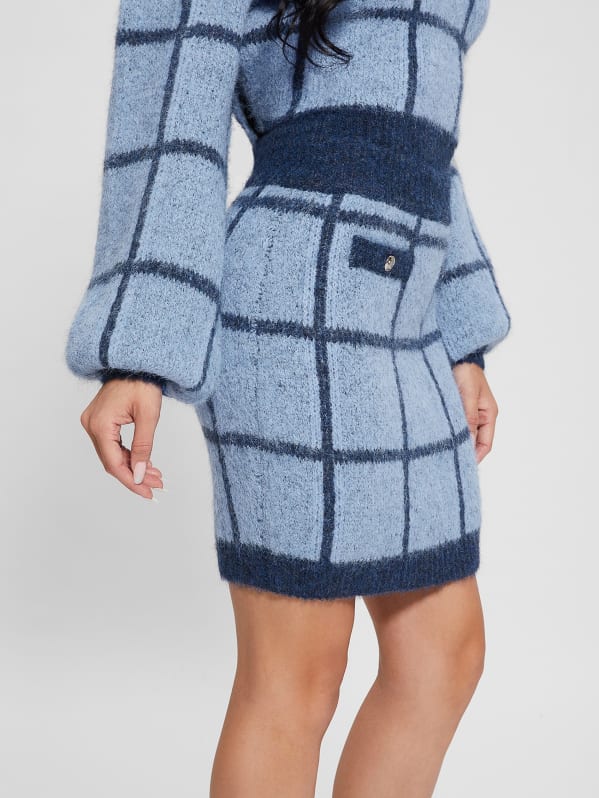 Blue plaid sweater outlet