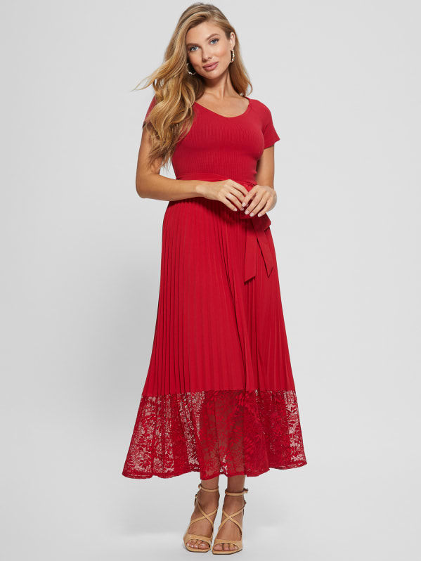 Guess red off the shoulder dress top