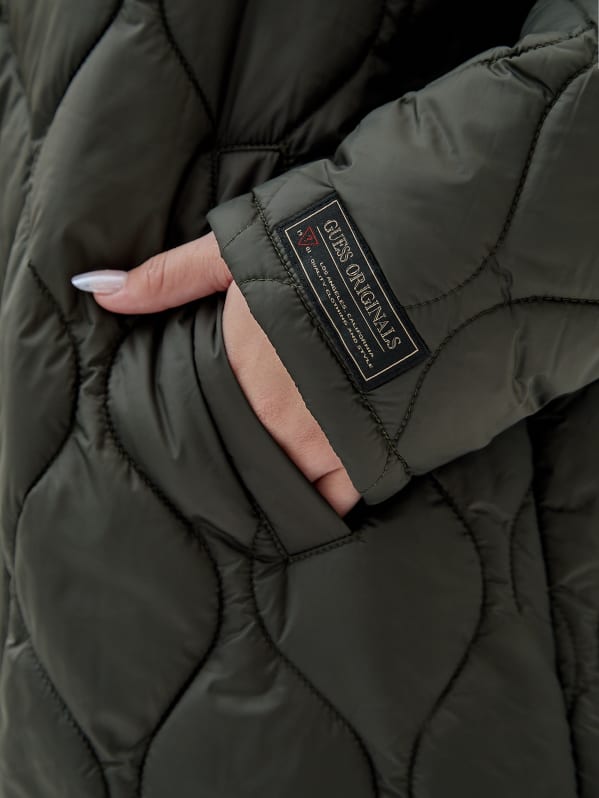 Guess olive green coat sale