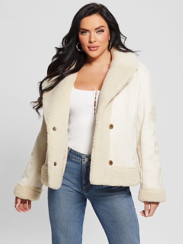 Guess suede jacket womens top