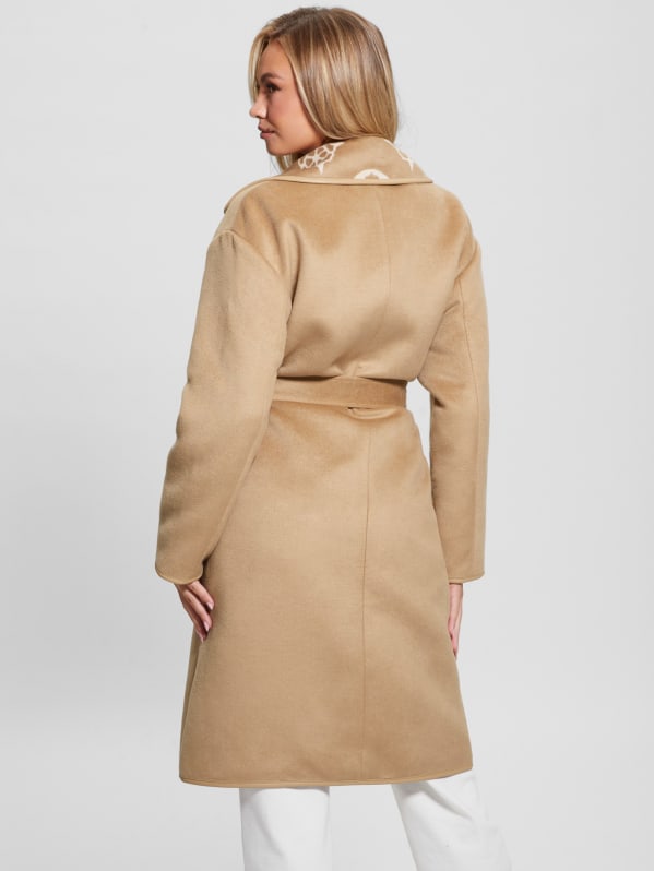 Ludovica Wool Blend Wrap Coat GUESS Canada