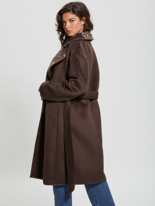 Ludovica Wool Blend Wrap Coat GUESS