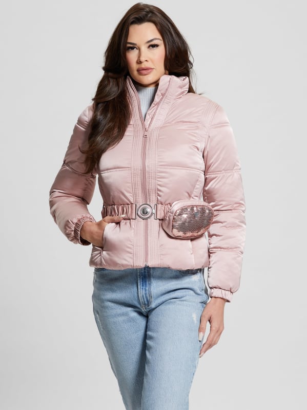 Guess puffer jacket women's sales